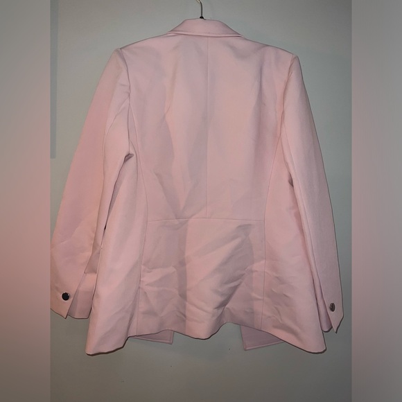 Anne Klein Blush Faux Double-Breasted Jacket With Patch Pockets Size Medium - Picture 6 of 7